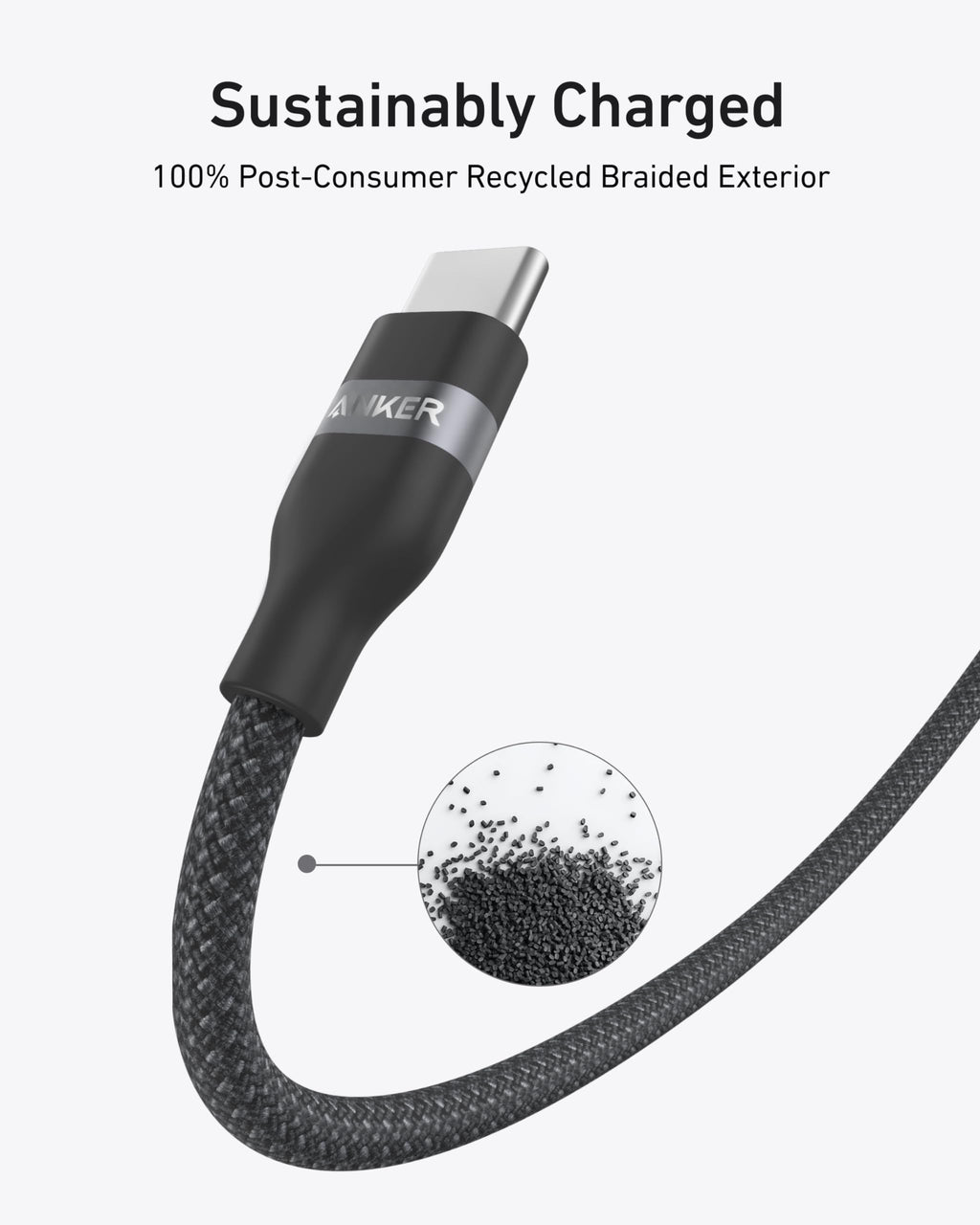 Prime Charger (200W, 6 Ports, GaN) and USB-C to USB-C Cable (6 ft, 240W, Upcycled-Braided) S2
