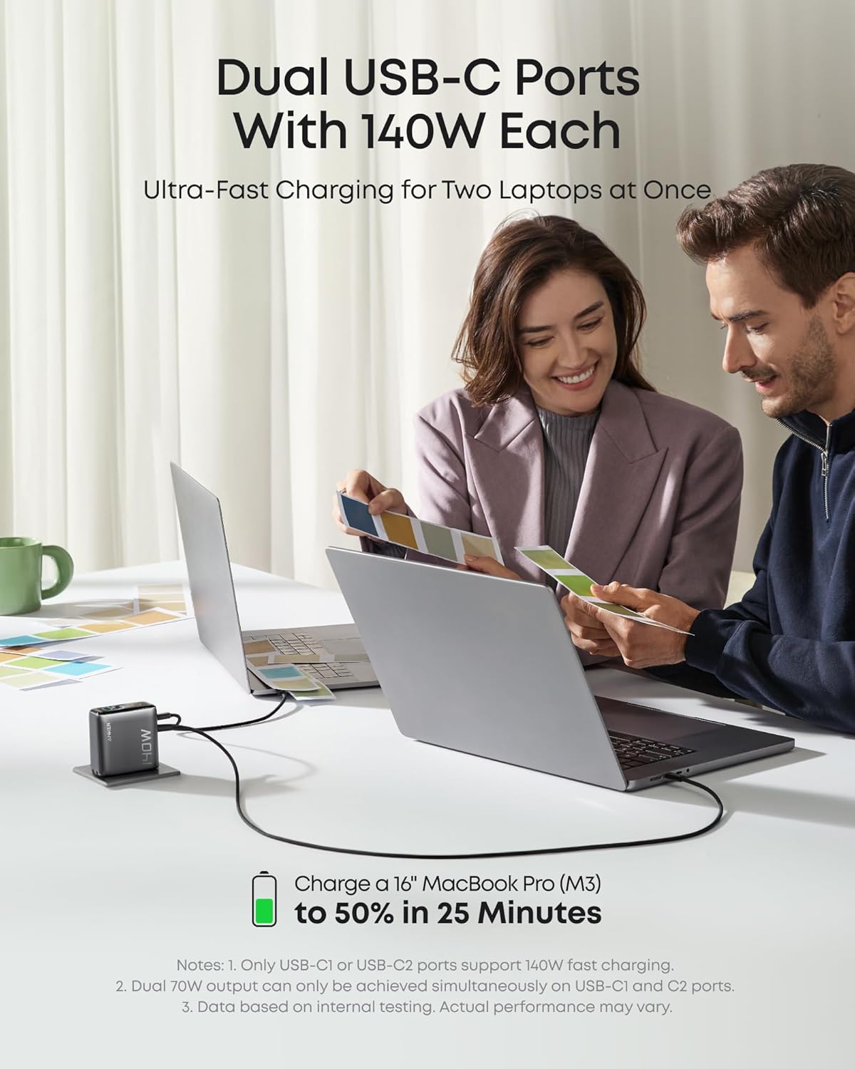 Charger (140W, 4-Port, PD 3.1) with USB-C Cable S2