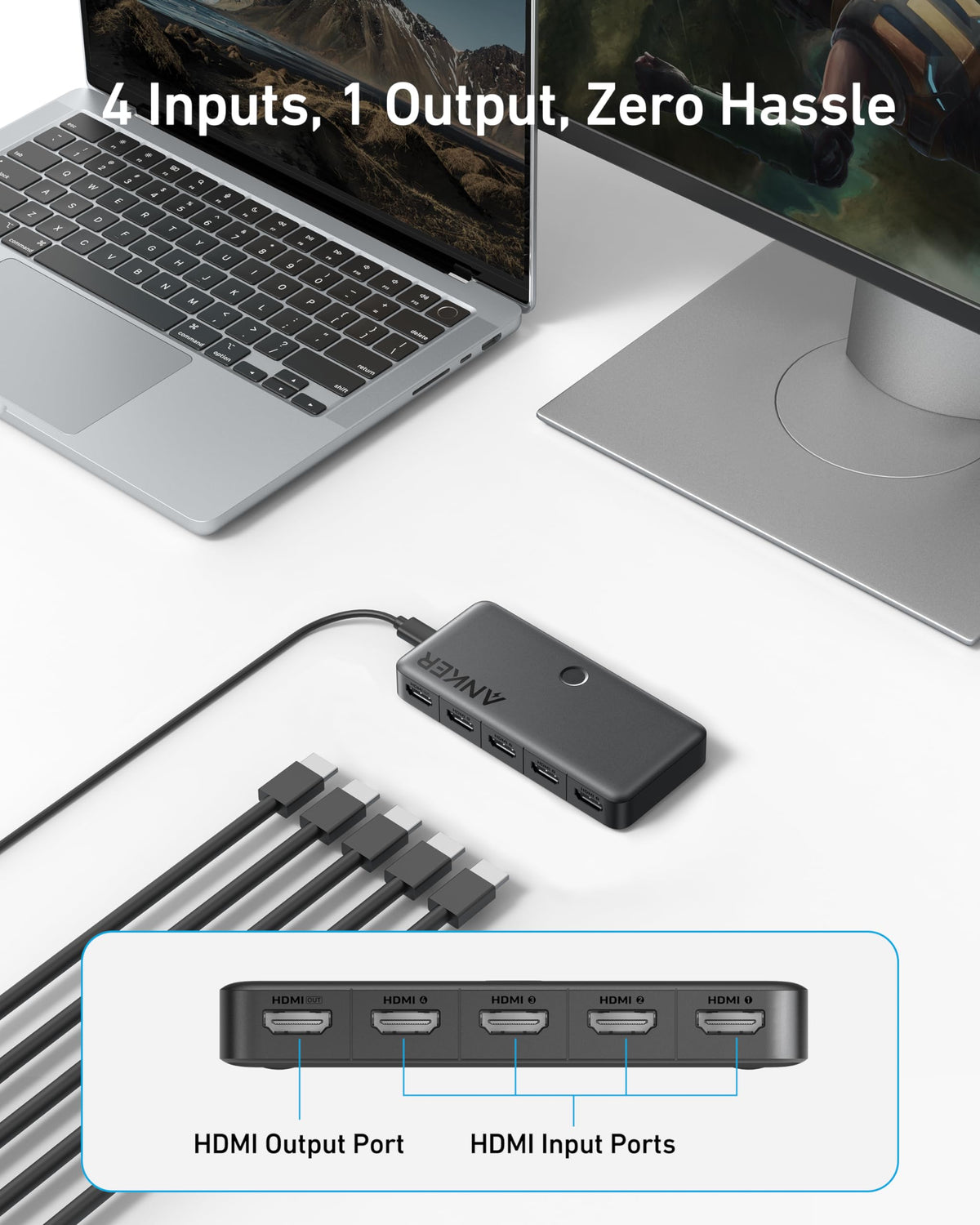 HDMI Switch (4 in 1 Out, 4K HDMI) I9