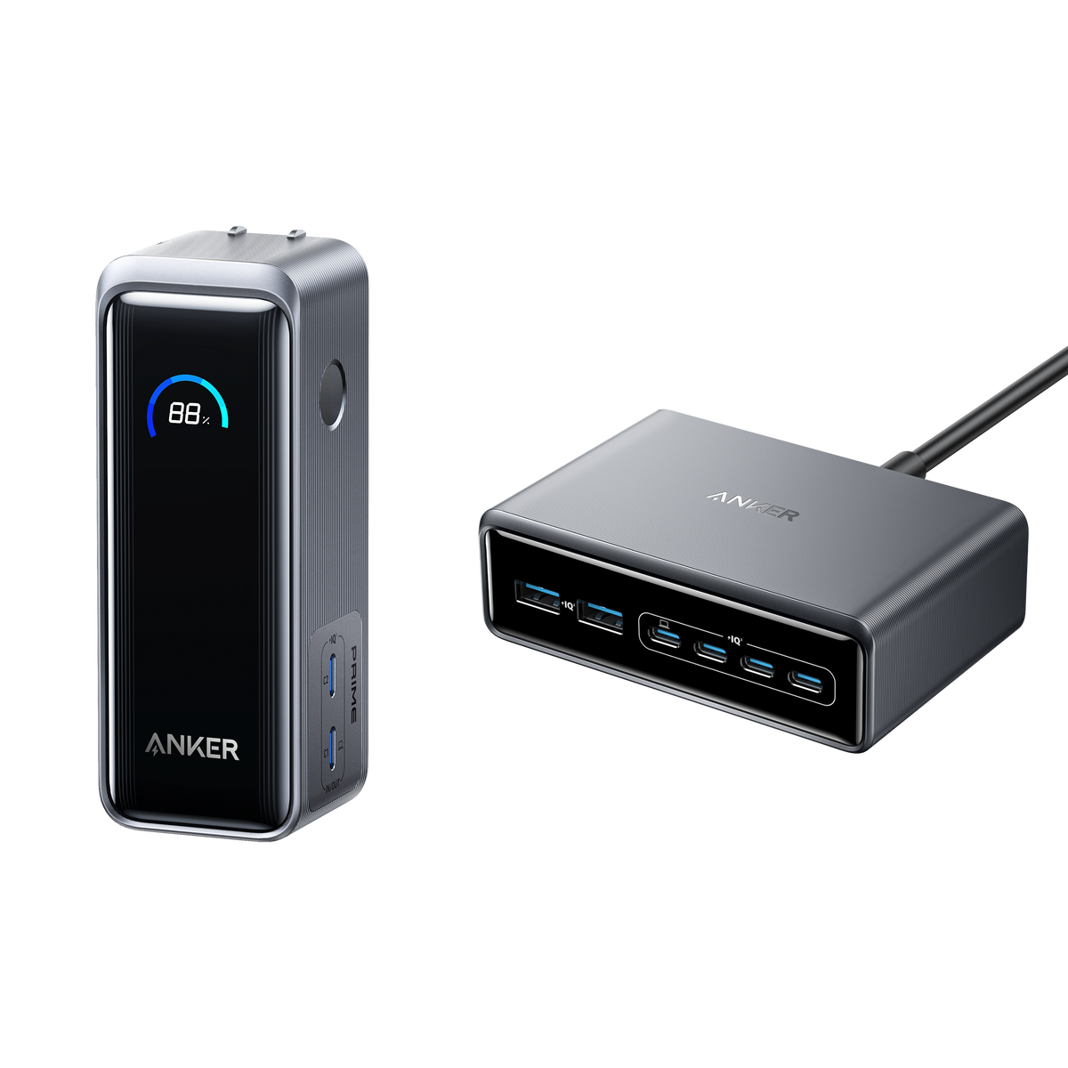 Prime Power Bank (9.6K, 65W, Fusion) and Charger (200W, 6 Ports, GaN) E2