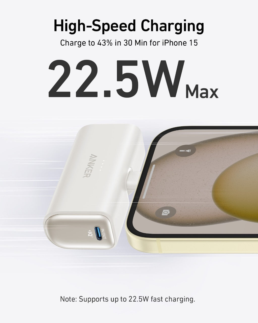 Nano Power Bank (22.5W, Built-In USB-C Connector) S0