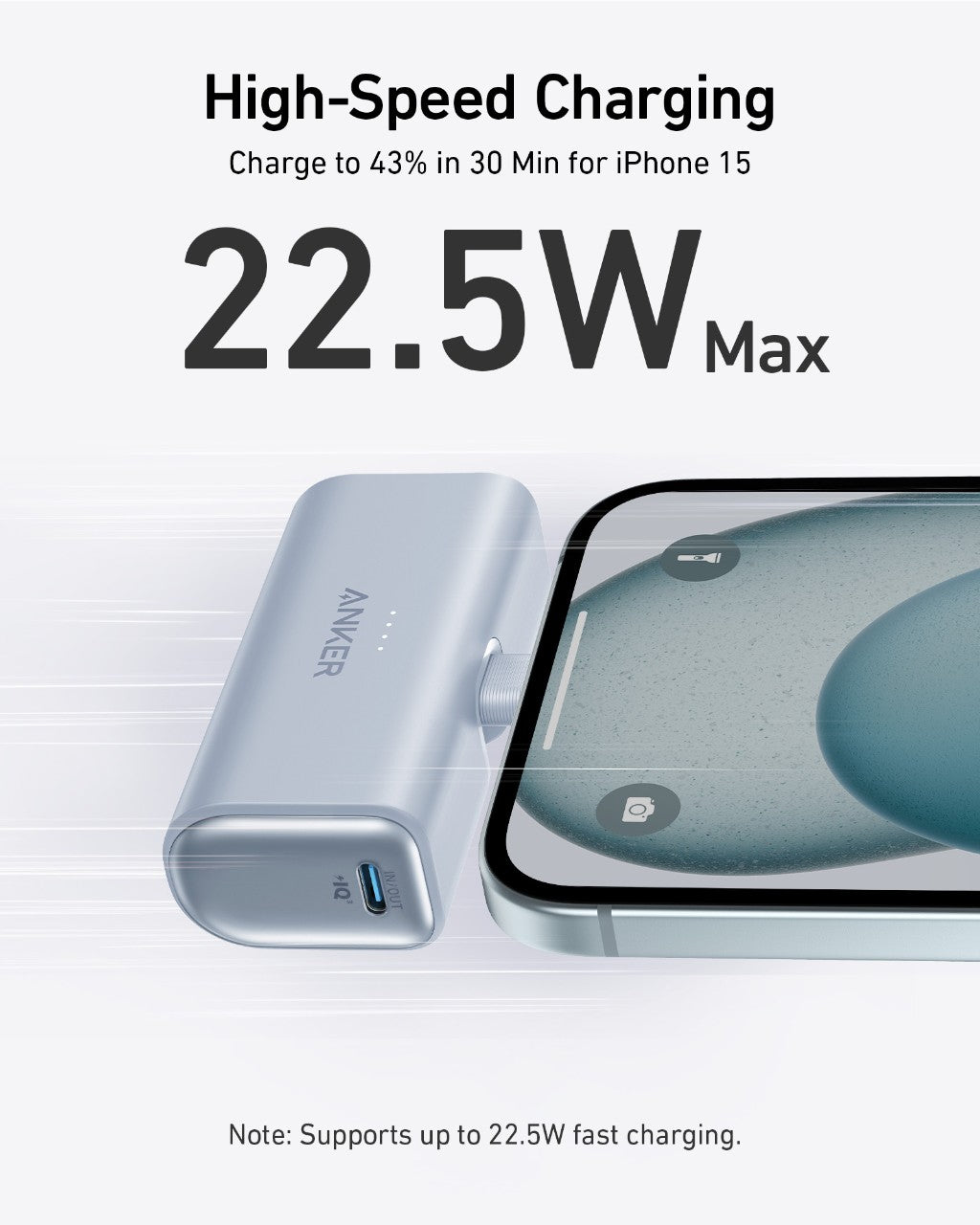 Nano Power Bank (22.5W, Built-In USB-C Connector) S0