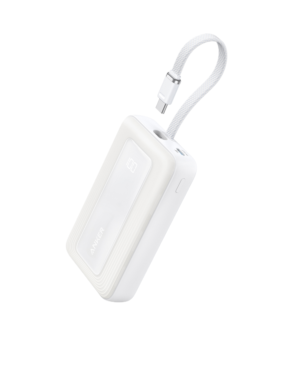 Zolo Power Bank (10K, 30W) with a 5.4-inch (13.7 cm) built-in USB-C cable. I3