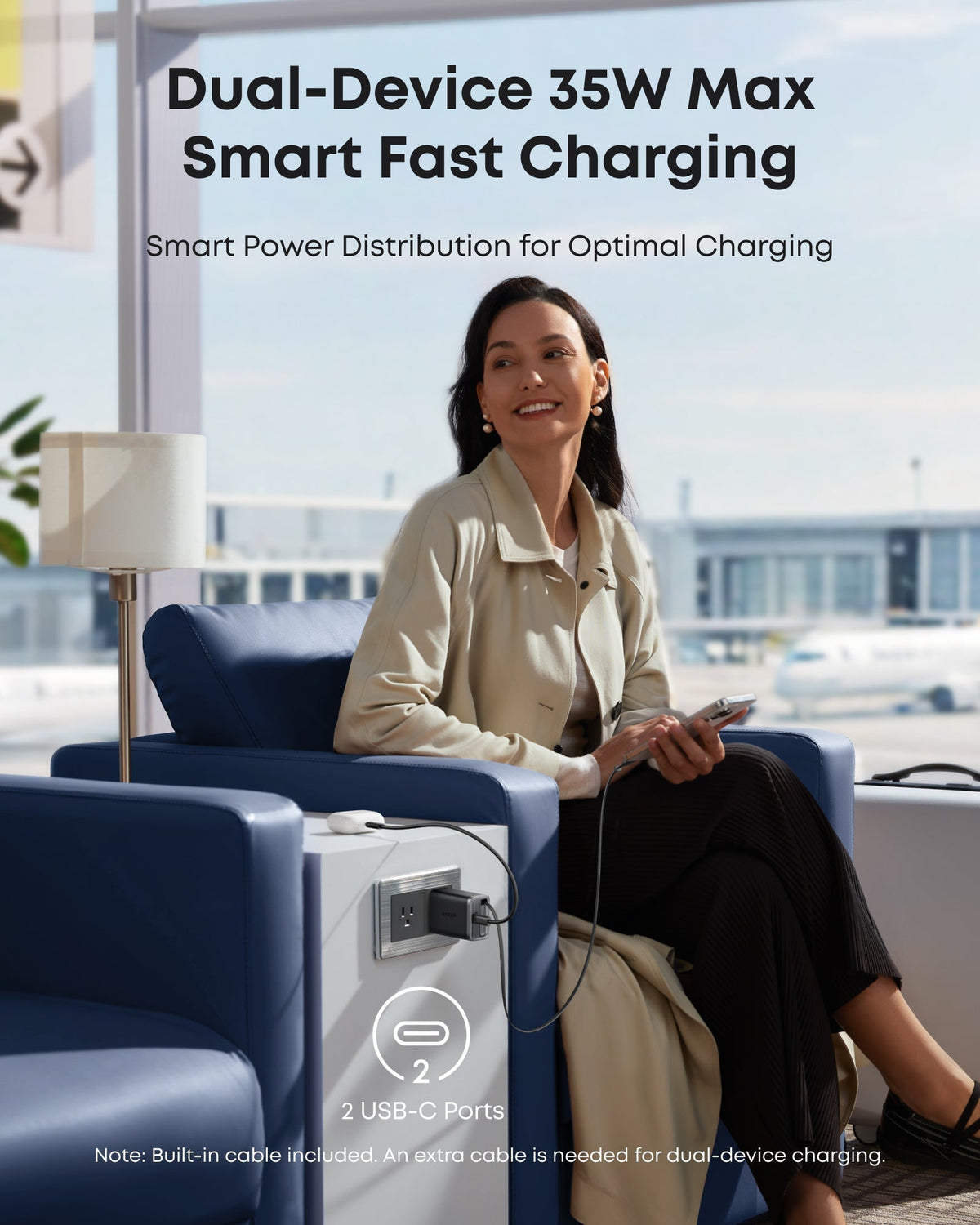Nano Charger (35W, Built-In Retractable USB-C Cable) F0