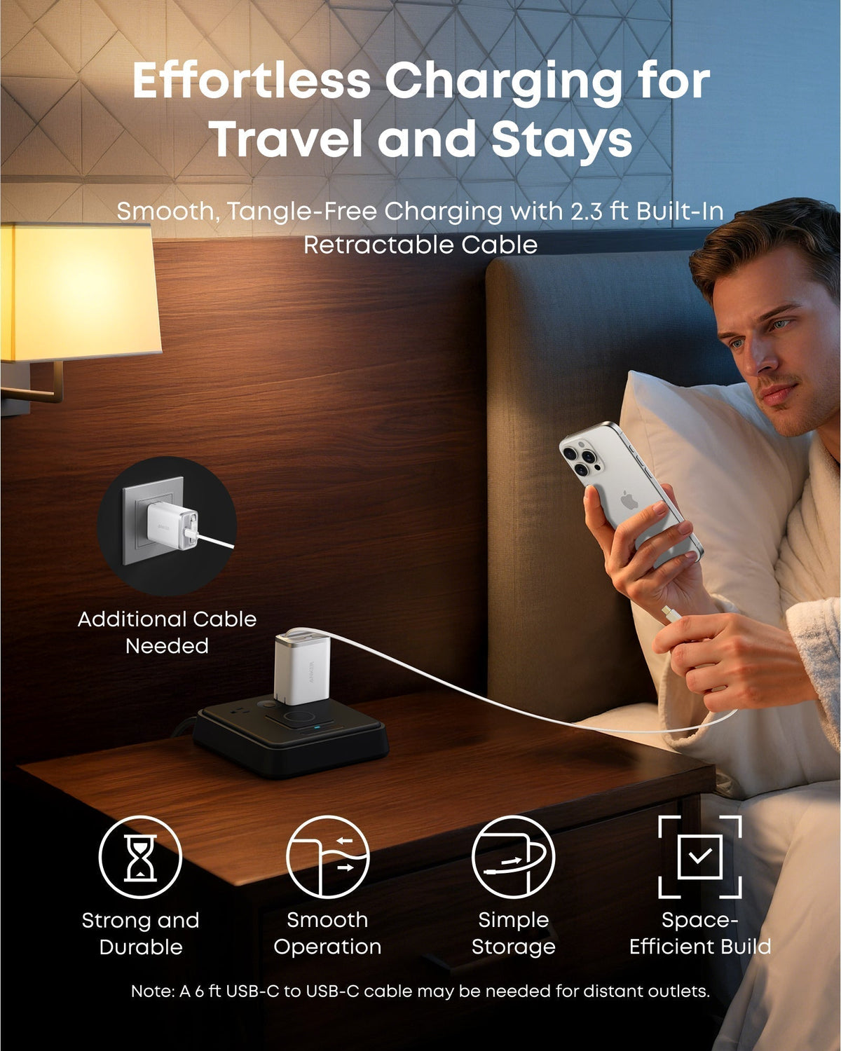 Nano Charger (35W, Built-In Retractable USB-C Cable) F0