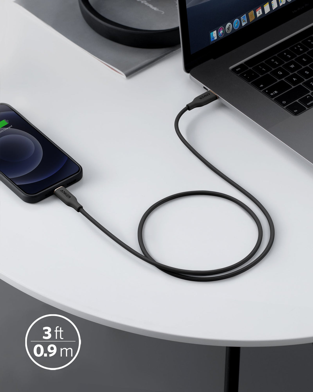 641 USB-C to Lightning Cable (Flow, 3 ft Silicone) Q6