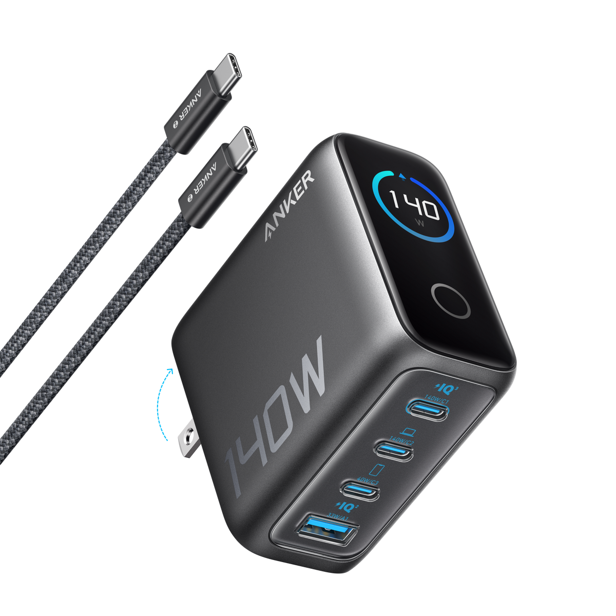 Charger (140W, 4-Port, PD 3.1) with USB-C Cable S2