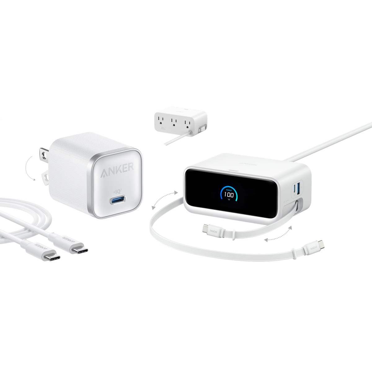 Nano Charging Station (7-in-1, 100W) and Nano Charger (45W) with Cable B1