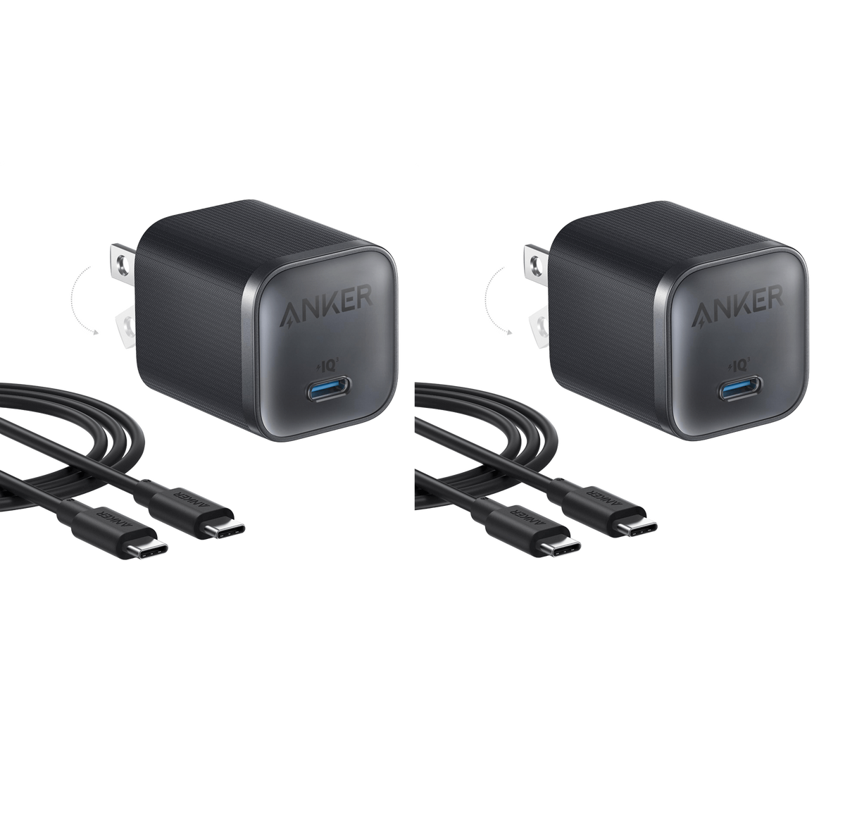 Nano Charger (45W) with USB-C to USB-C Cable 2-Pack C2